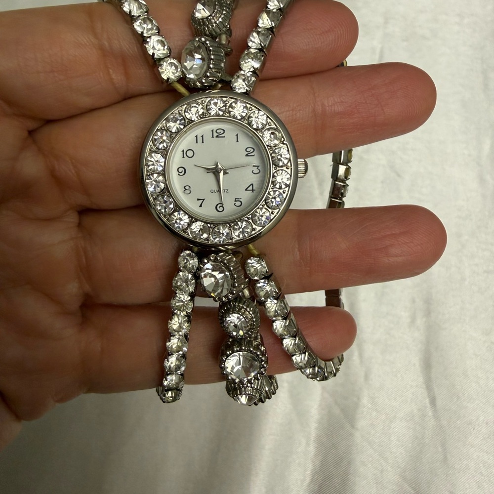 Crystal Accent Silver-Tone Bracelet Watch - Women's Accessories